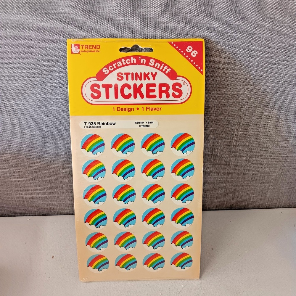 Rare 1992 Sealed Trend Scratch 'n Sniff Stinky Stickers 96 Rainbow Fresh Breeze